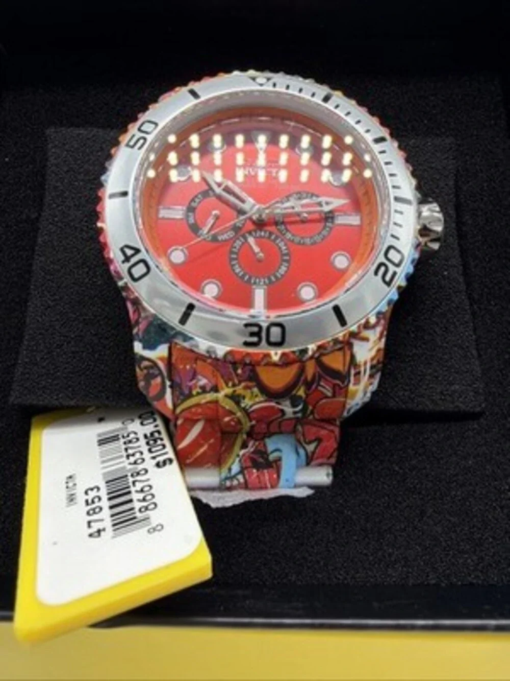 Invicta Pro Diver Aqua Plated Graffiti Men's 48mm Red Dial Quartz Watch 47853